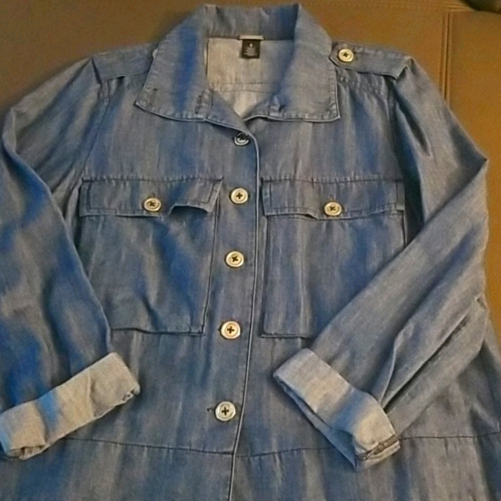 Black label, denim swing jacket size small 4/6